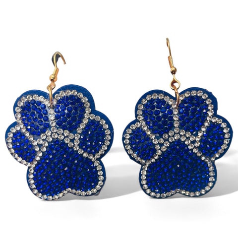 Gameday Paw Print Crystal Earrings