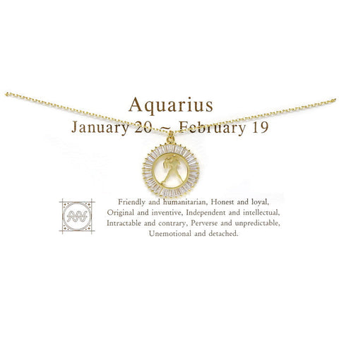 Zodiac Sign Crystal Necklace