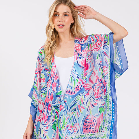 Soft Lightweight Flower Print Kimono