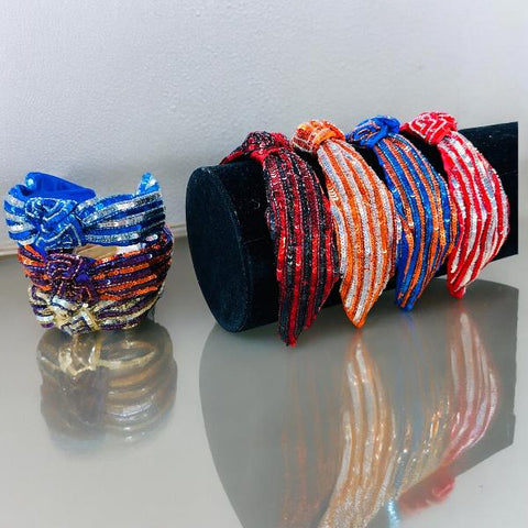 Gameday Stripes Sequin Headbands