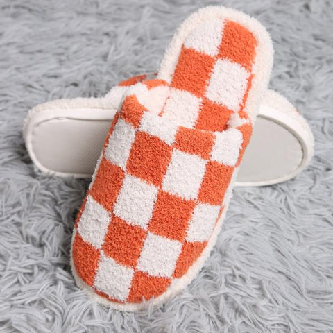 Checkered Print Slippers