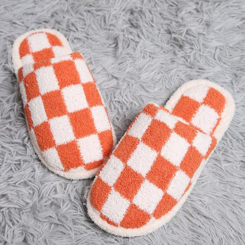 Checkered Print Slippers