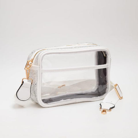 Game Day Stadium Rhinestone Rectangle Clear Bags